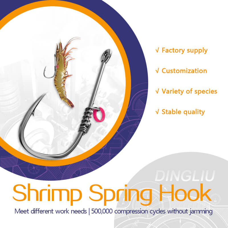Shrimp Spring Hook,Fishing Hooks, Live Shrimp Hooks, CarbonSteel Barbed with Holes, Live Shrimp FixedHooks, Catfish Bass Fishing Hooks Set FishingGear Strong Barbed Hook