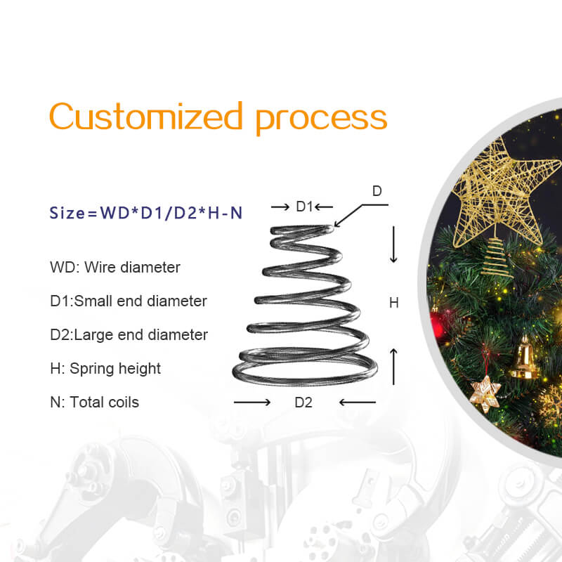 Christmas tree top spring tower spring craft, Christmas party decoration, suitable for home, hotel Christmas tree decoration