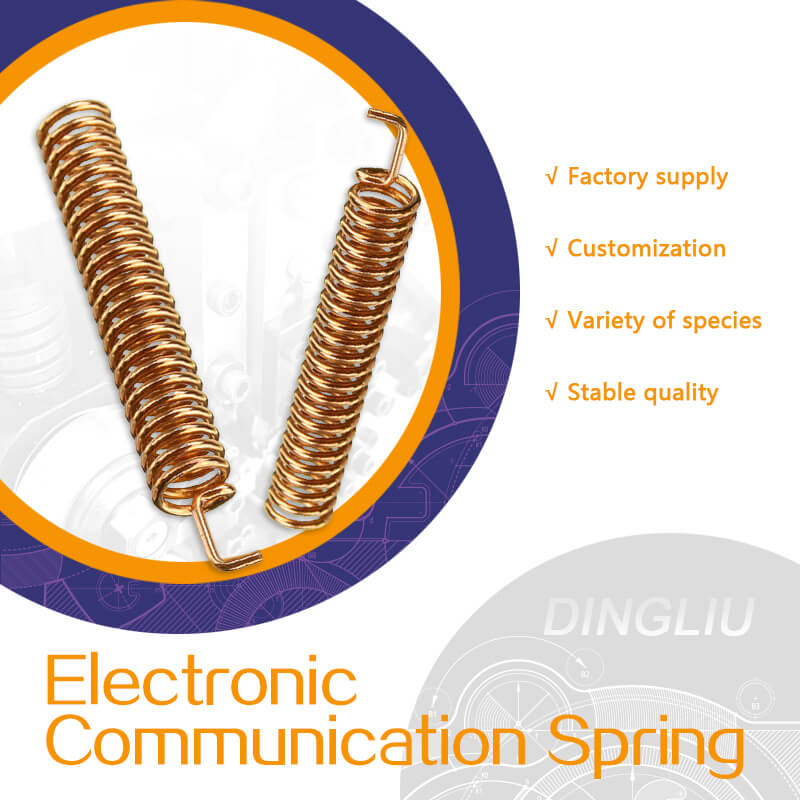 Electronic communication spring, brass beryllium copper wire coil compression antenna spring, precision spring
