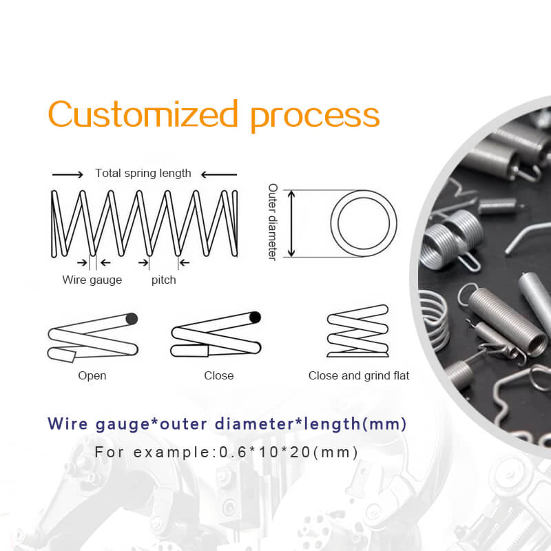 Electronic communication spring, brass beryllium copper wire coil compression antenna spring, precision spring