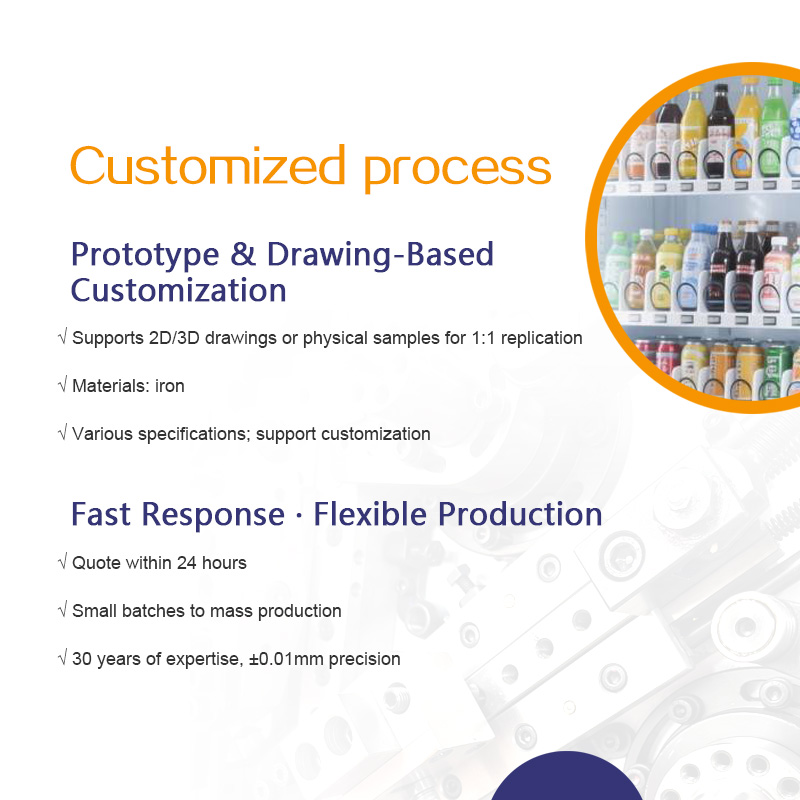 Custom stroke compression spring for vending machine