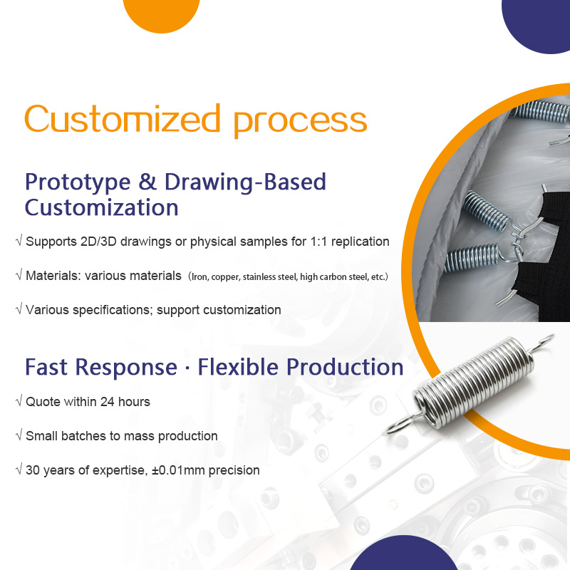 Industrial use custom high quality spiral stainless steel wire hard steel tension trampoline spring