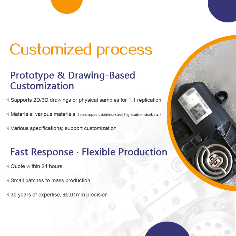 Non standard springs, mechanical springs, tension springs, plug-in springs, automotive card springs