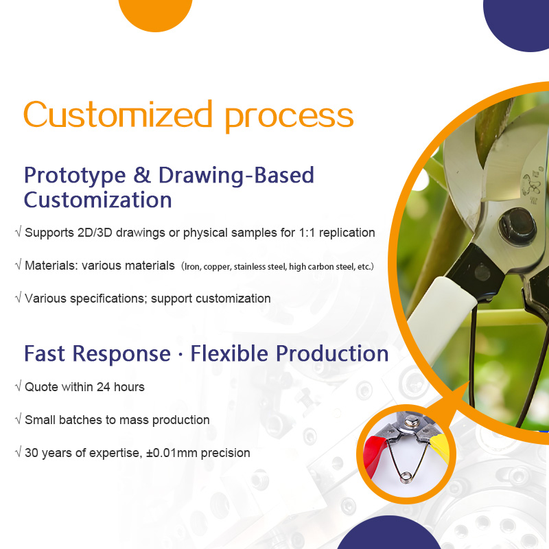 Horticultural scissors accessories V-shaped spring pruning shears circular spring stainless steel iron coil spring sheep horn spring