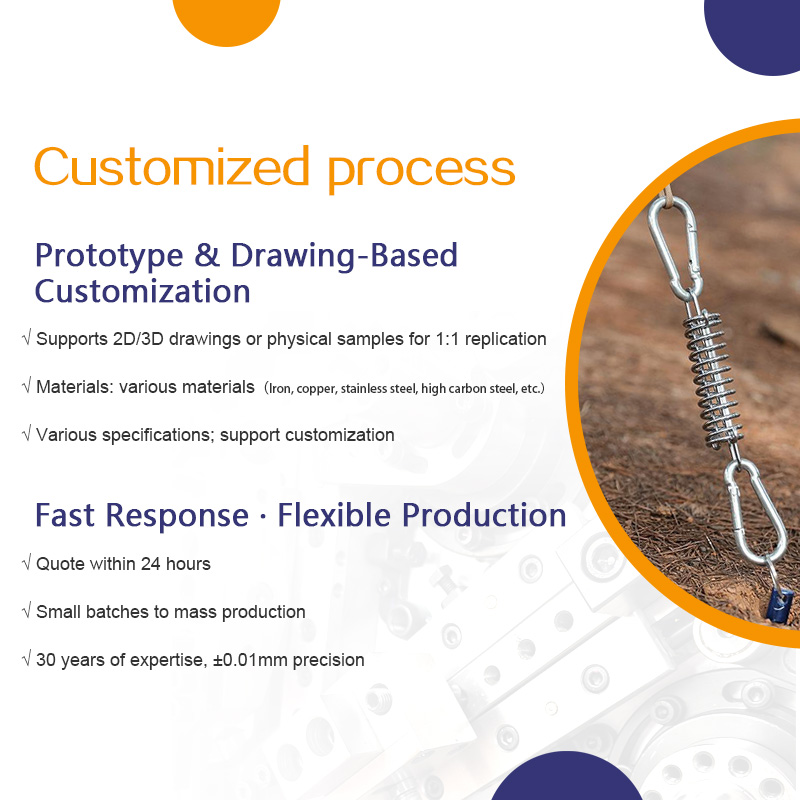 Tent tension buckle, buffer compression spring, pet towing rope, explosion-proof impact shock absorber tension spring