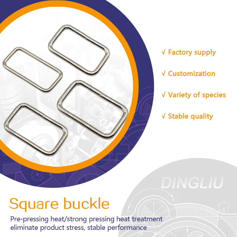 Leather hardware accessories 1-inch metal square buckle shoulder strap adjustment buckle iron wire buckle