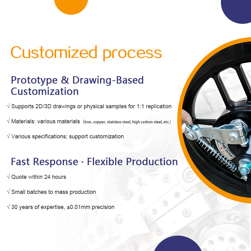 Electric bike brake line spring pedal three-wheeled motorcycle brake line return spring electric motorcycle brake compression spring