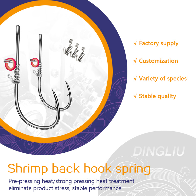 Shrimp Spring Hook,Fishing Hooks, Live Shrimp Hooks, CarbonSteel Barbed with Holes, Live Shrimp FixedHooks, Catfish Bass Fishing Hooks Set FishingGear Strong Barbed Hook
